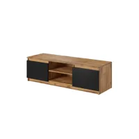 robin - meuble tv - 120 cm - style industriel - bestmobilier - noir et bois