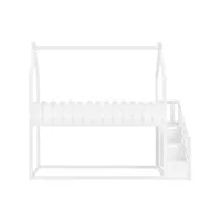 lit mezzanine + 2 tiroirs cabane 90 x 200 cm blanc