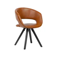 finebuy chaise de salle à manger simili cuir / bois design moderne  chaise de cuisine design avec dossier  chaise rembourrée confortable 110 kg