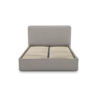 goyave - lit coffre - 140x190 - en tissu - sommier inclus - best mobilier - beige