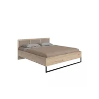 lit futon  enina couchage 180 x 200 cm décor chêne hickory motif tressage viennois 20101005404