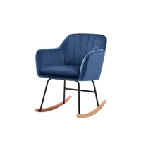 fauteuil elsa en velours bleu rocking chair