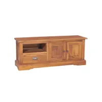 meuble tv  banc tv armoire de rangement 100x30x40 cm bois de teck solide meuble pro frco80280