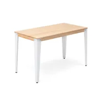 table bureau lunds  110x70x75cm  blanc-naturel. box furniture ccvl7011075 bl-na