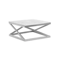 paris prix - table basse design palamo 86cm argent & blanc