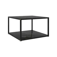 table basse noir 60x60x35 cm verre trempé