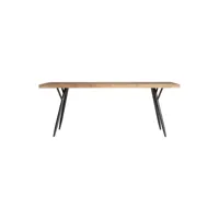 table salon en bois de sapin gris, 200x90x77 cm