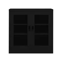 armoire de bureau noir 90x40x90 cm acier