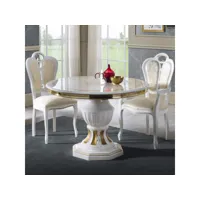 table de repas ronde 110 cm avec allonge - adele - table de repas : l 110-150 x l 110 x h 75 cm