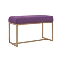 banquette pouf tabouret meuble banc 80 cm violet velours helloshop26 3002118