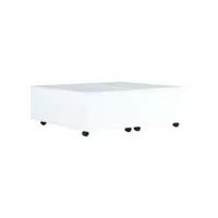table de salon blanc brillant 100x100x35 cm