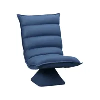 fauteuil relax grand confort pivotant inclinaison réglable 5 niv. épais garnissage mousse haute densité tissu velours microfibre bleu