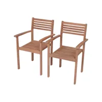 vidaxl chaises de jardin 2 pcs avec coussins bordeaux teck massif
