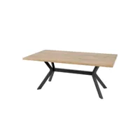 thibault - table repas allongeable 180-230 cm effet bois et béton