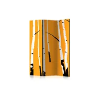 paravent 3 volets - birches on the orange background [room dividers] a1-paraventtc0620