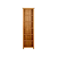 bibliothèque à 6 niveaux 52x22x180 cm bois de chêne massif