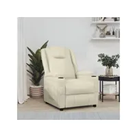 fauteuil inclinable  fauteuil de relaxation blanc similicuir meuble pro frco25611