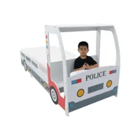 lit voiture de police avec matelas pour enfants 90x200 7 zone 2