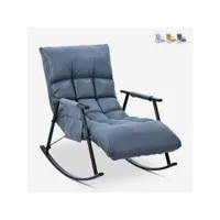 fauteuil à bascule en tissu dossier repose-pieds inclinables maryland - gris foncé
