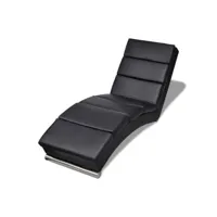 vidaxl chaise longue cuir synthétique noir 240711