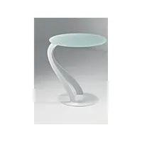 bout de canapé tom design blanc ovale en verre trempé 20100847136