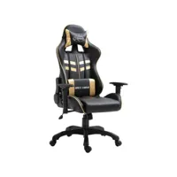 chaise de bureau fauteuil de bureau  chaise gamer doré similicuir meuble pro frco25835