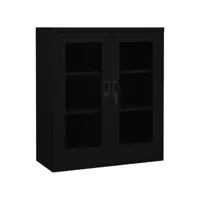 armoire de bureau noir 90x40x105 cm acier