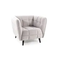fauteuil design carré velours gris clair compi 629