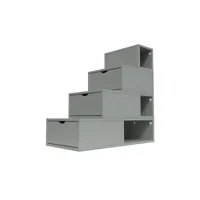 escalier cube de rangement hauteur 100 cm  gris esc100-g