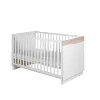 lit bébé évolutif en bois blanc et hêtre wave - 70x140 cm - geuther