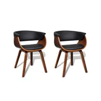 2 chaises de cuisine salon salle à manger design noir bois helloshop26 1902045