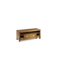 meuble tv 3 tiroirs bois bronze marron 115x40x47cm - bois-bronze - décoration d'autrefois