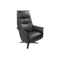 fauteuil de relaxation manuel design - saturne - cuir noir