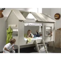lit cabane enfant avec voiles et sommier inclus , gamme charlotte