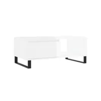 table basse blanc brillant 90x50x36,5 cm bois d'ingénierie