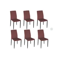 lot de 6 chaises de salle à manger en velours bordeaux - lie de vin vintage 44x53x92cm