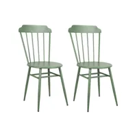 chaise en métal laqué - samos (lot de 2) vert