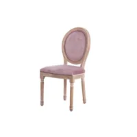 chaise en velours rose 48x46x96 cm