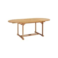 table de jardin extensible 150-200x100x75 cm teck solide
