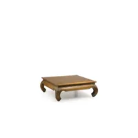 table basse bois marron 100x100x40cm - décoration d'autrefois
