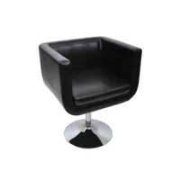 chaise de bar, fauteuil de salon moderne noir similicuir qdtr48292
