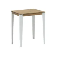 table mange debout lunds 59x59x110cm  blanc-vieilli. box furniture ccvl5959108 bl-ev