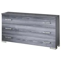 commode 6 tiroirs bois chêne grisé nikoza 166cm