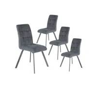 john - lot de 4 chaises capitonnées gris