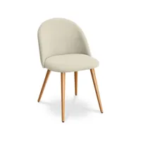 chaise de salle à manger - tapissée en tissu - style scandinave - evelyne beige
