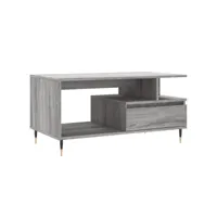 table de salon sonoma gris 90x49x45 cm bois d'ingénierie