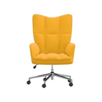 fauteuil salon - fauteuil de relaxation jaune moutarde velours 61,5x69x(94,5-102) cm - design rétro best00003191466-vd-confoma-fauteuil-m05-1633