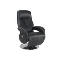 fauteuil de relaxation électrique - tolma - cuir noir