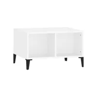 table de salon blanc 60x50x36,5 cm bois d'ingénierie