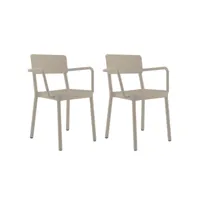 set 2 fauteuil lisboa - resol - marron - fibre de verre, polypropylène 600x520x820mm